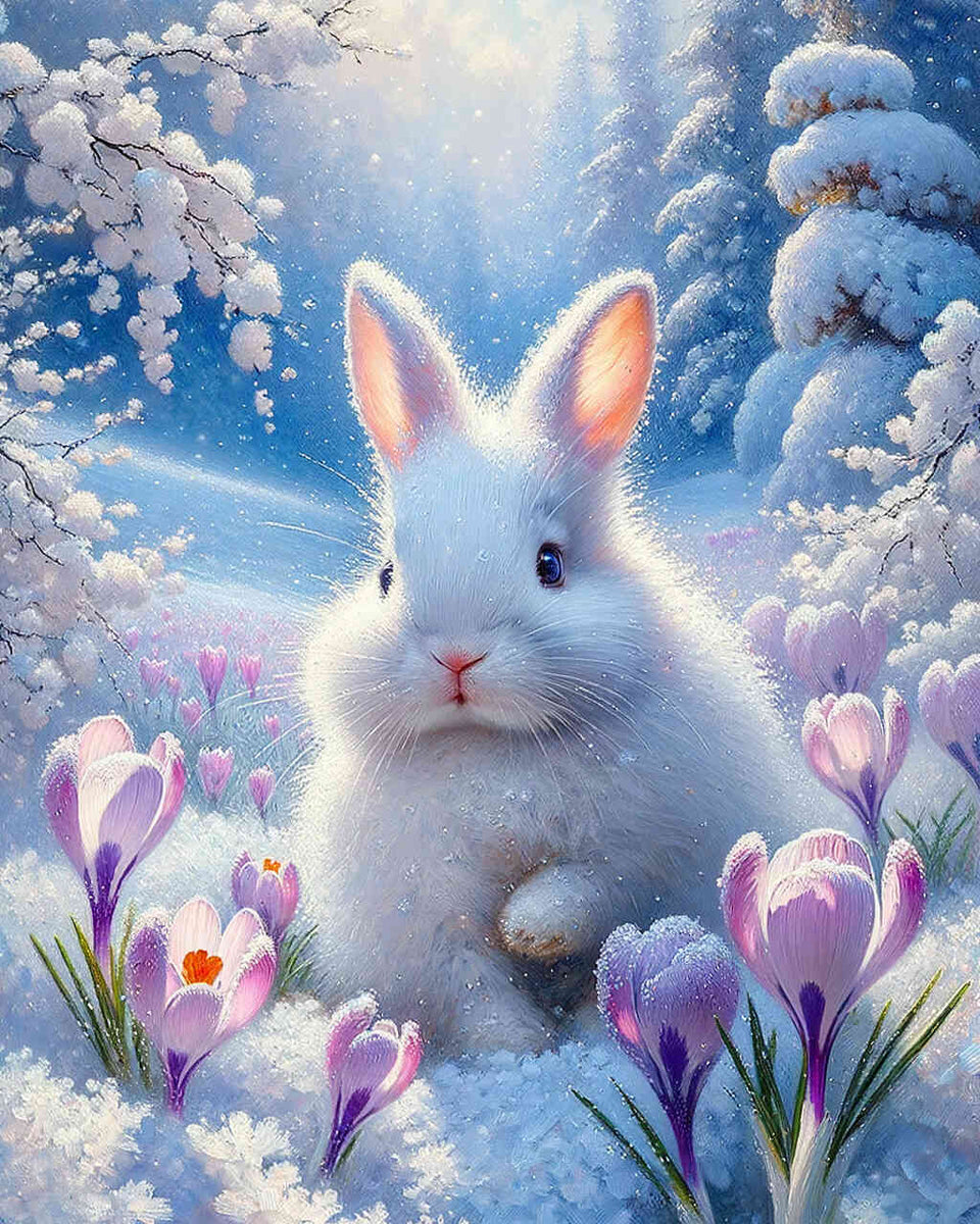 Hare in the snow — Diamond Painting Kit design