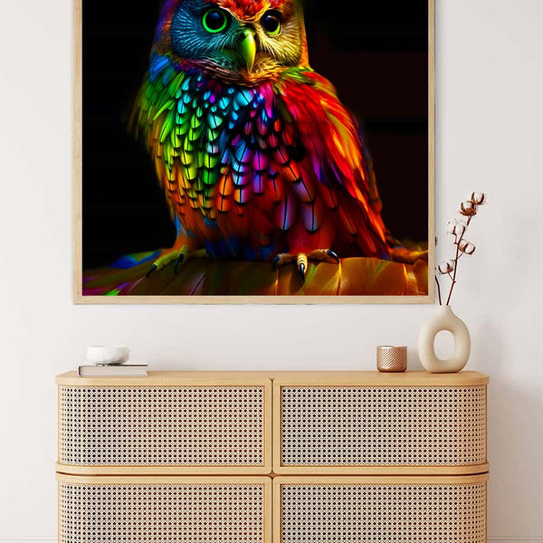 Owl frontal at night — AB Diamond Painting Kit, product view 3