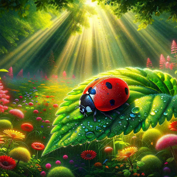 Ladybugs and the Lights of Life — Diamond Painting Kit design