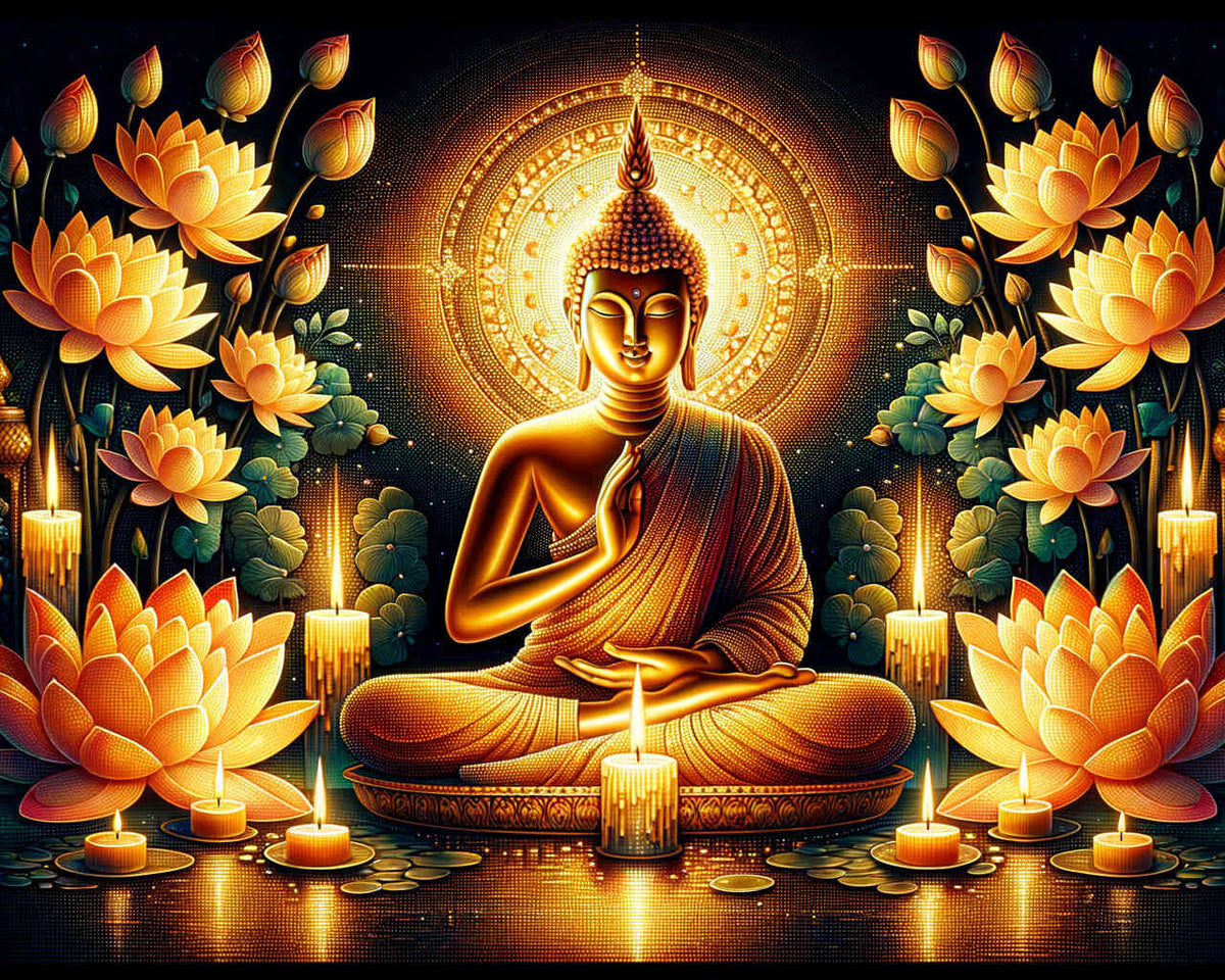 The Golden Buddha — Diamond Painting Kit design