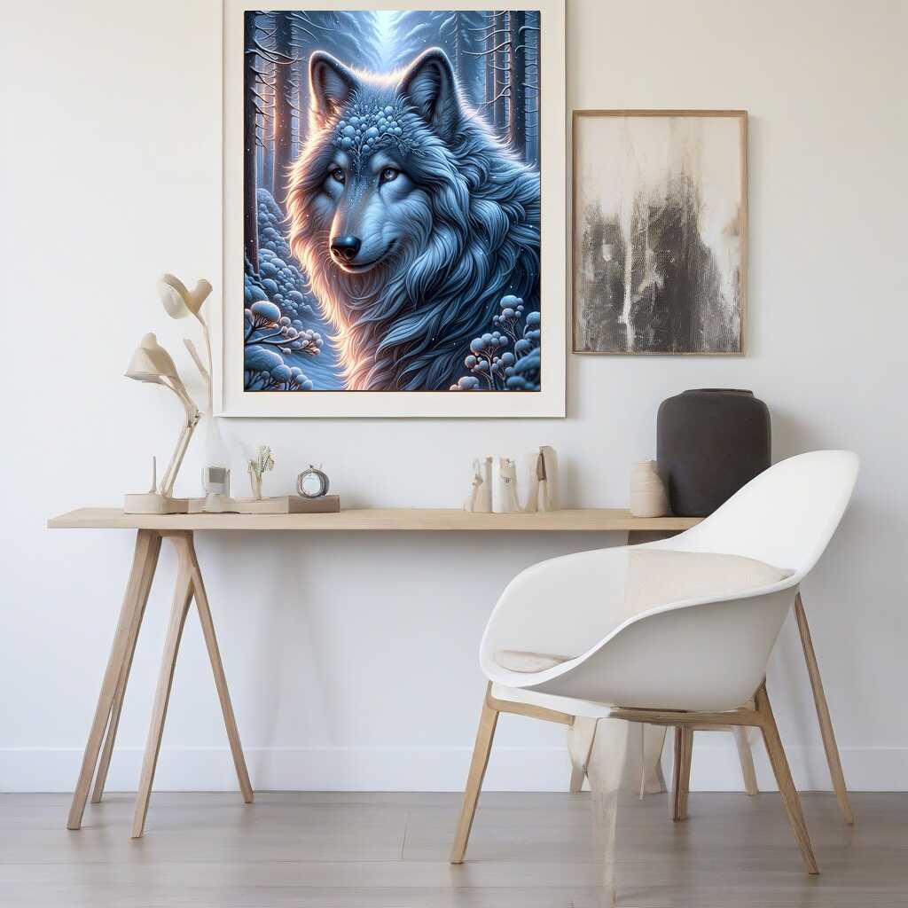 Wolf with thick fur — Diamond Painting Kit, product view 2