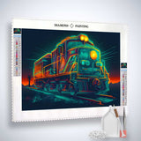 Train at night in the light — AB Diamond Painting Kit, product view 2