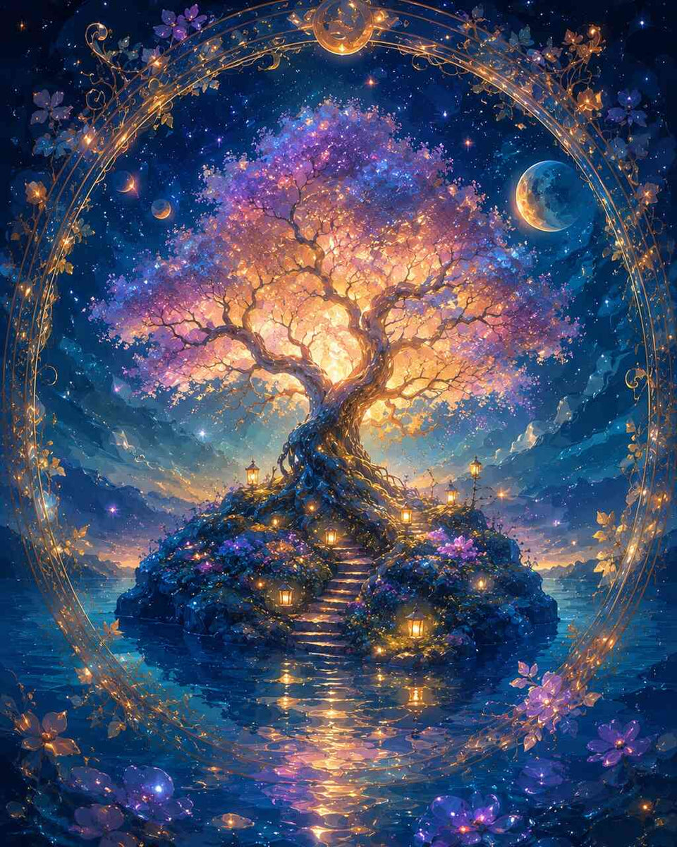 The Glowing Dream Tree — Diamond Painting Kit design