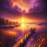 Sunset at the lake — Diamond Painting Kit design
