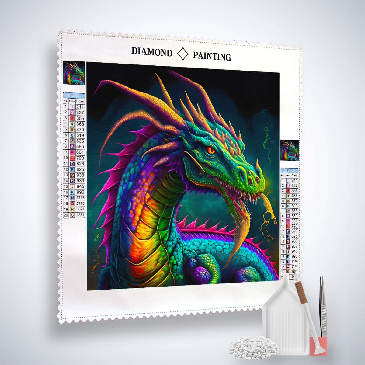 Japanese Dragon — AB Diamond Painting Kit, product view 2