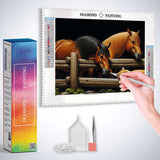 Horses and a Cat — Diamond Painting Kit, product view 3