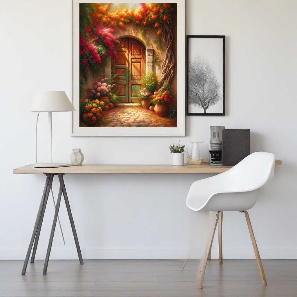 Mediterranean wooden door — Diamond Painting Kit, product view 2
