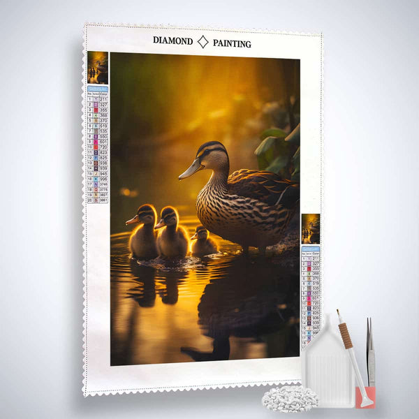 Ducks golden hour — Diamond Painting Kit, product view 2