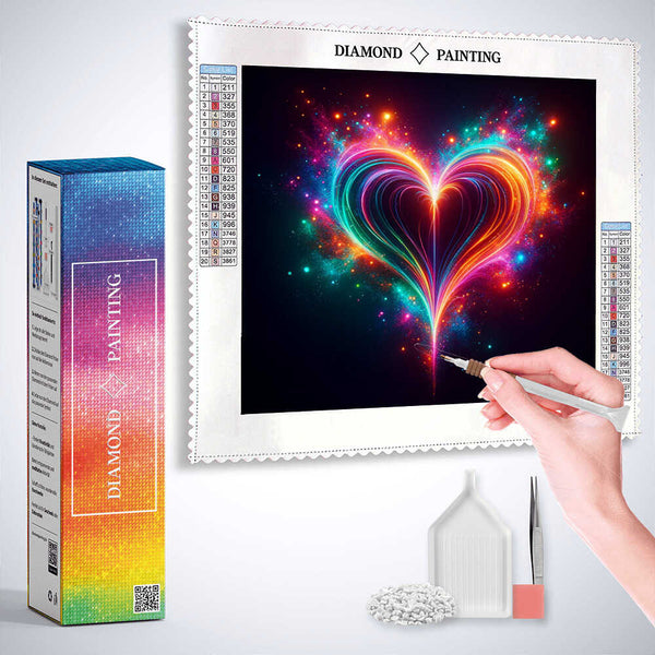 Cosmic heart flicker — Diamond Painting Kit, product view 3