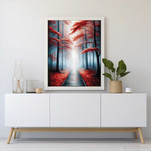 Footbridge in the forest — Diamond Painting Kit, product view 2
