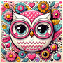 Hello Owl — Diamond Painting Kit design