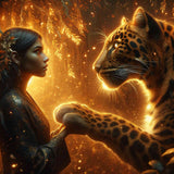 Woman and Leopard — Diamond Painting Kit design