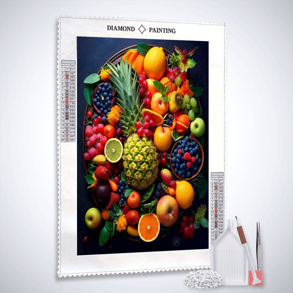 Fruits and Flowers, Abstract — Diamond Painting Kit, product view 2