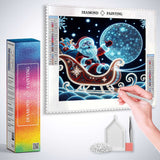 Merry Christmas Santa Claus in sleigh — Diamond Painting Kit, product view 3