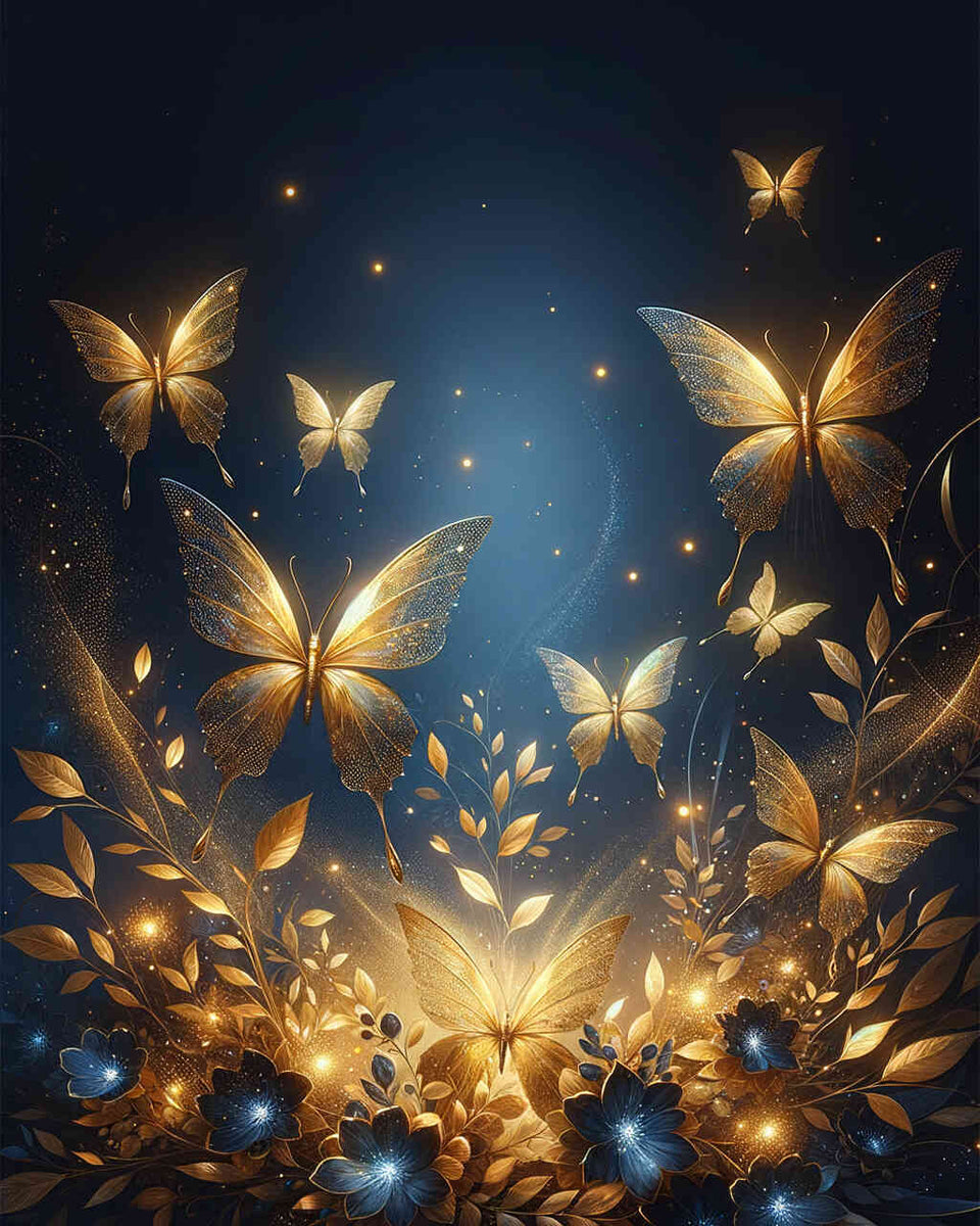 Golden Butterflies — Diamond Painting Kit design