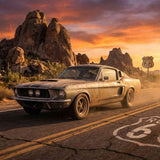 Route 66 at Sunset — Diamond Painting Kit design