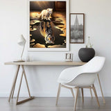 Cat white tiger mirror image — Diamond Painting Kit, product view 2