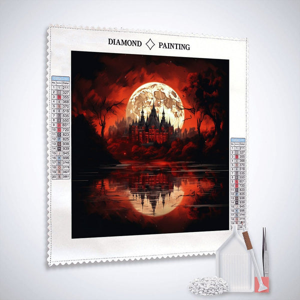 Castle in full moon — Diamond Painting Kit, product view 2