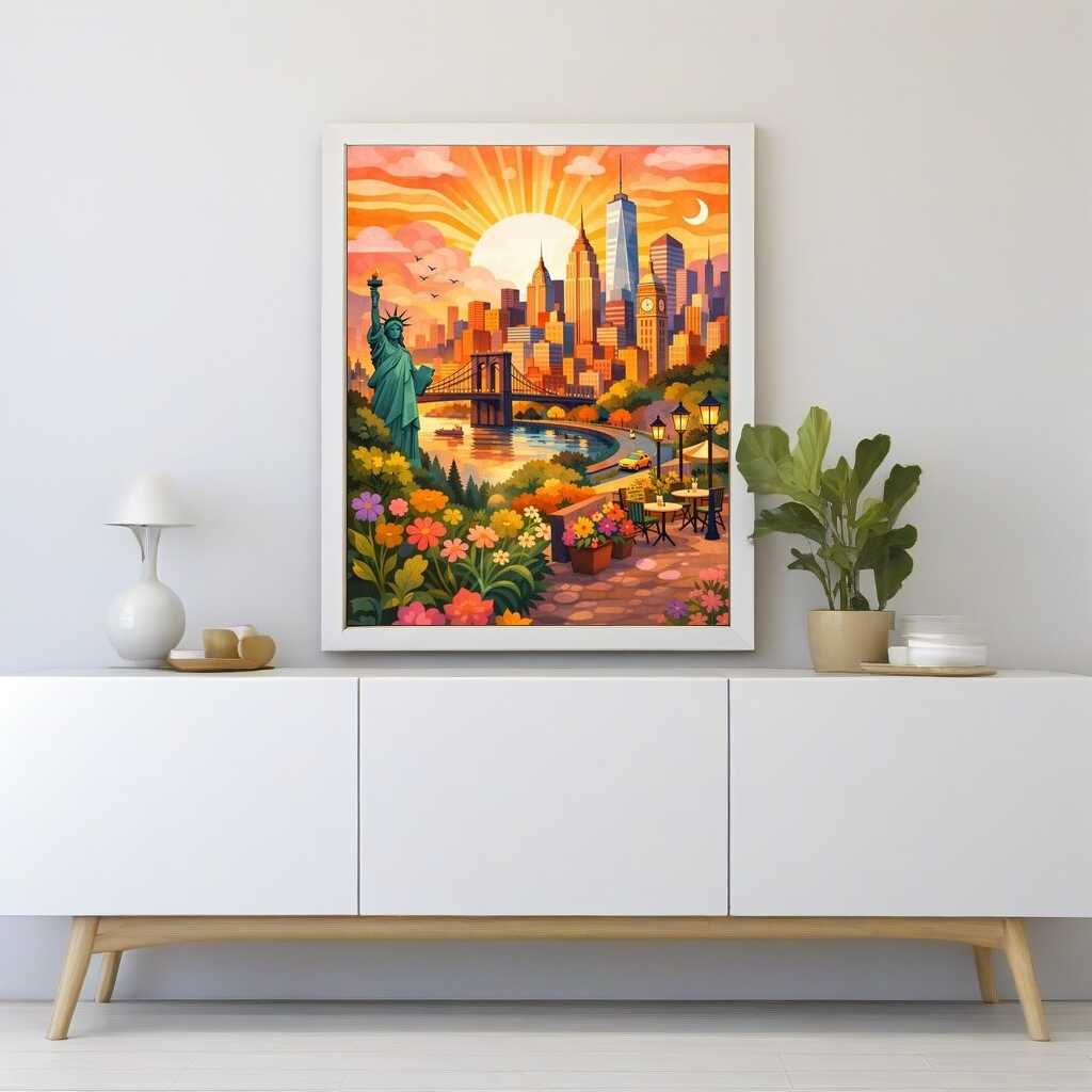 Sunrise over Manhattan — Diamond Painting Kit, product view 2