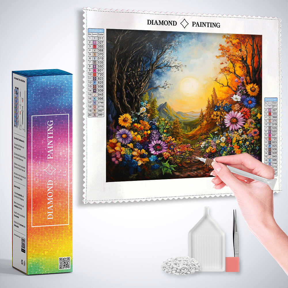 Flowers at the Forest's Edge — Diamond Painting Kit, product view 3