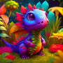 Dragon Baby in the Enchanted Forest — AB Diamond Painting Kit design