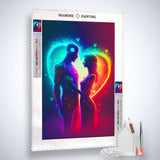 Lovers with heart — Diamond Painting Kit, product view 2