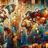 The Wooden World Map — Diamond Painting Kit design