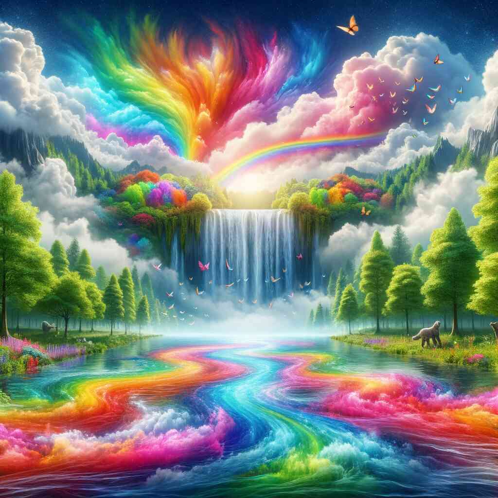 Regebow river with flower meadows — Diamond Painting Kit design