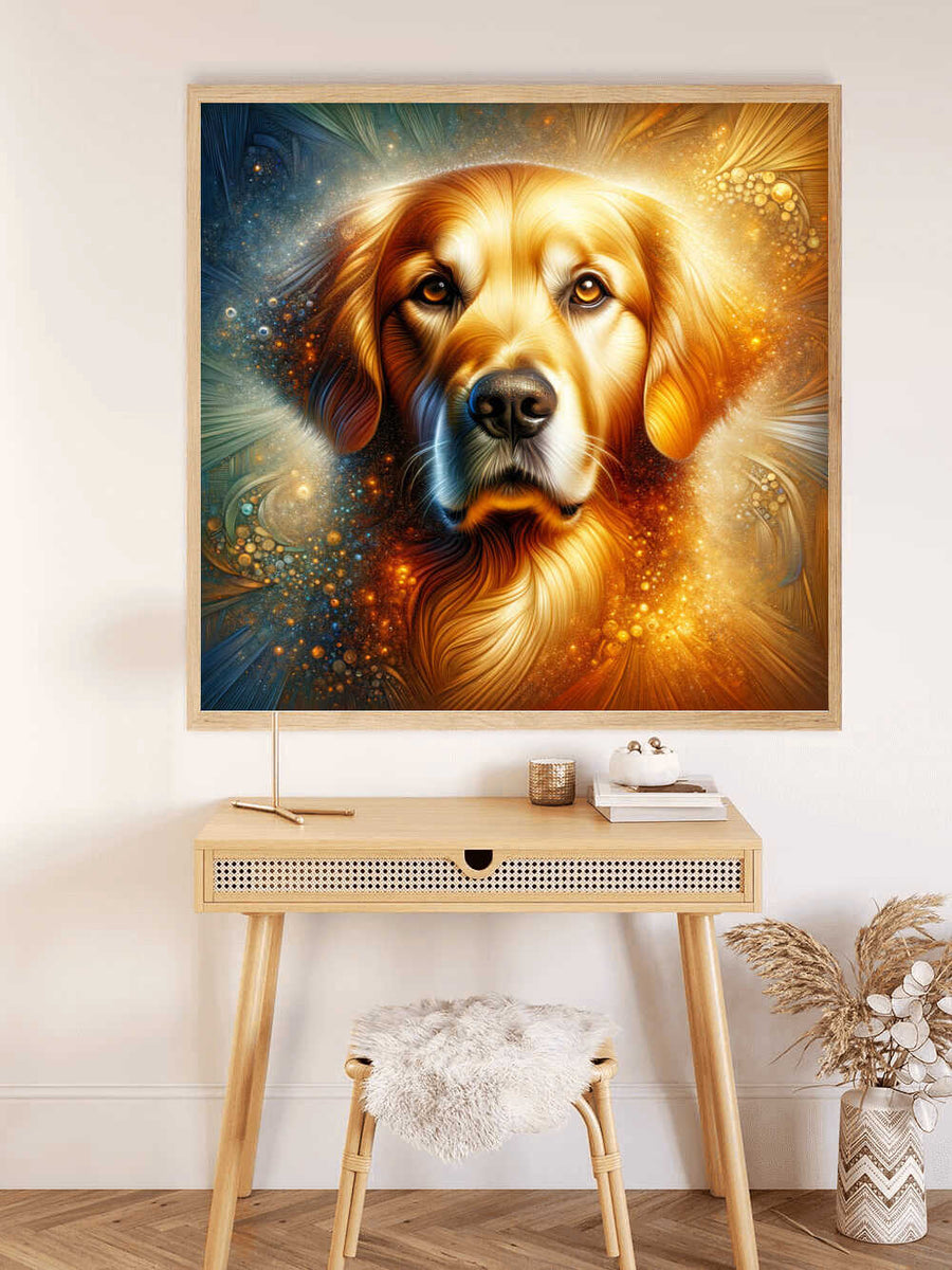 Golden Retriever Portrait — Diamond Painting Kit, product view 2