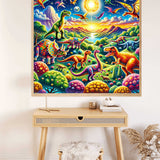 Colorful dinosaur world — Diamond Painting Kit, product view 2