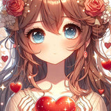 Girl with heart — Diamond Painting Kit design
