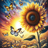 Sunflower Butterfly — Diamond Painting Kit design