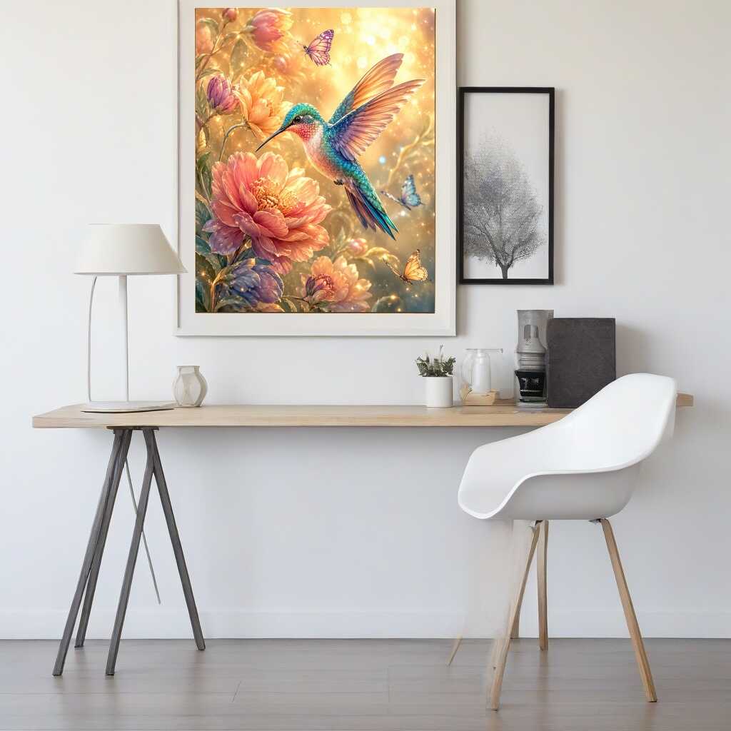 Morning Hummingbird Magic — Diamond Painting Kit, product view 2