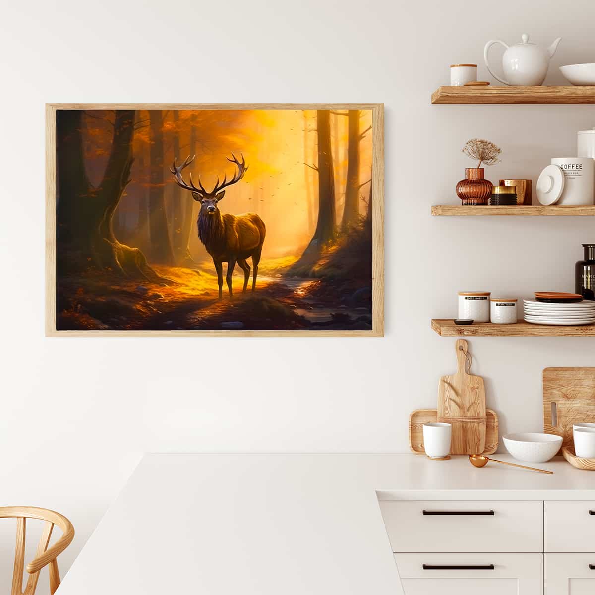 Deer in the golden forest — Diamond Painting Kit, product view 3