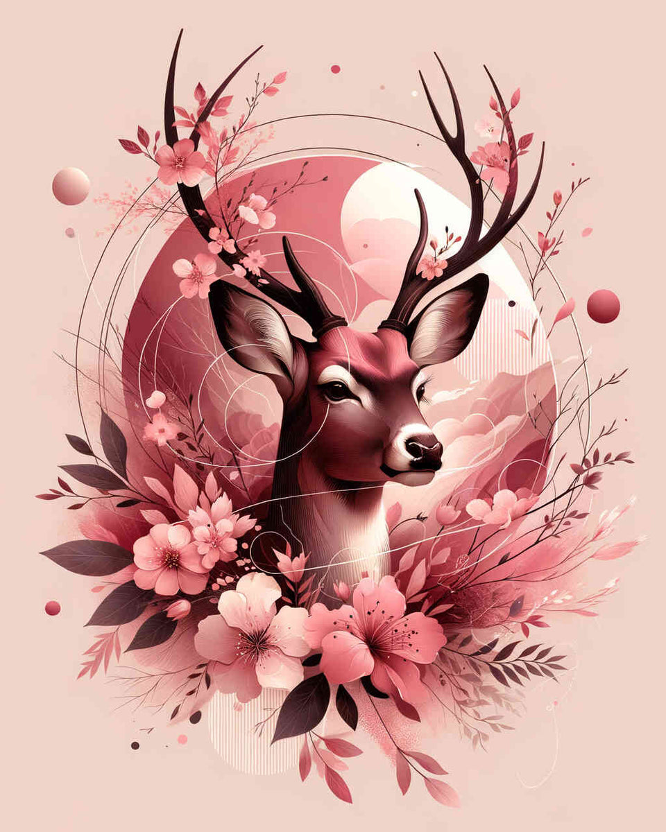 Deer in Pink — Diamond Painting Kit design