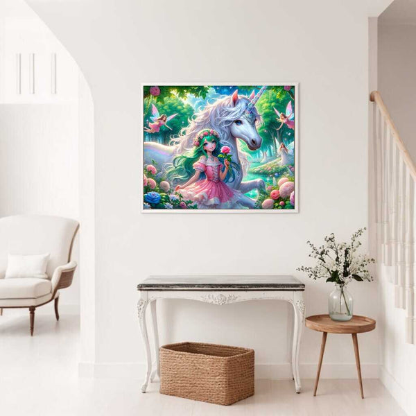 Unicorn with a Girl — Diamond Painting Kit, product view 2