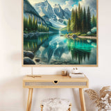 Clear mountain lake — Diamond Painting Kit, product view 2