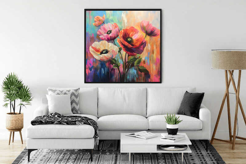Poppy Poetry in Color — Diamond Painting Kit, product view 2