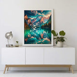 Crystal clear mountain lake — Diamond Painting Kit, product view 2