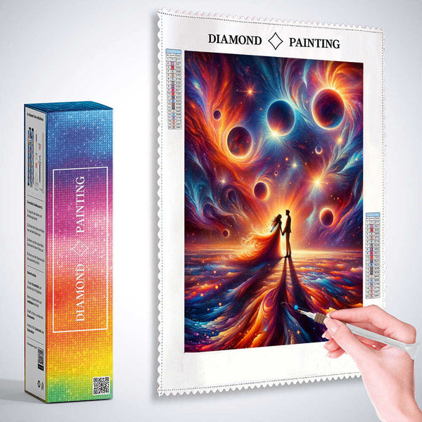 Couple in love in space — Diamond Painting Kit, product view 3