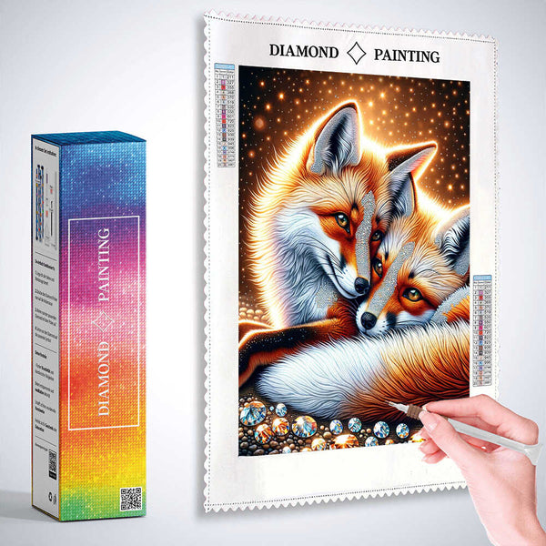 Fox couple — Diamond Painting Kit, product view 3