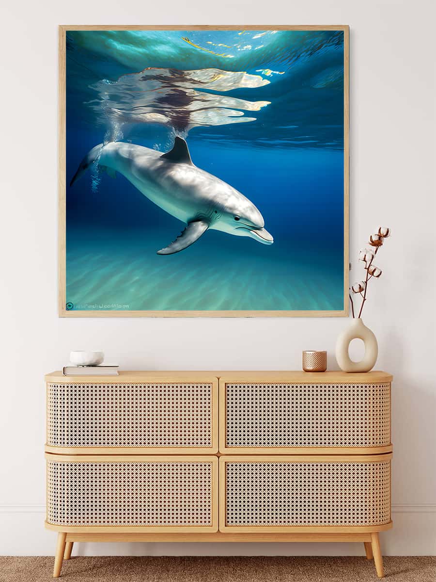 Dolphin swimming — Diamond Painting Kit, product view 3
