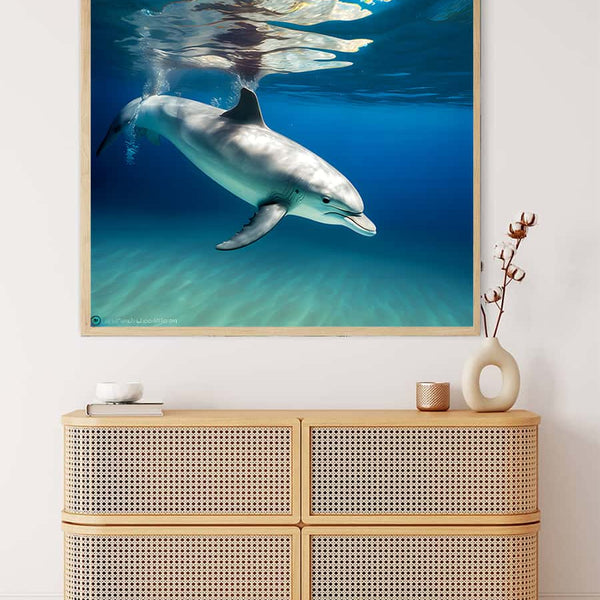Dolphin swimming — Diamond Painting Kit, product view 3