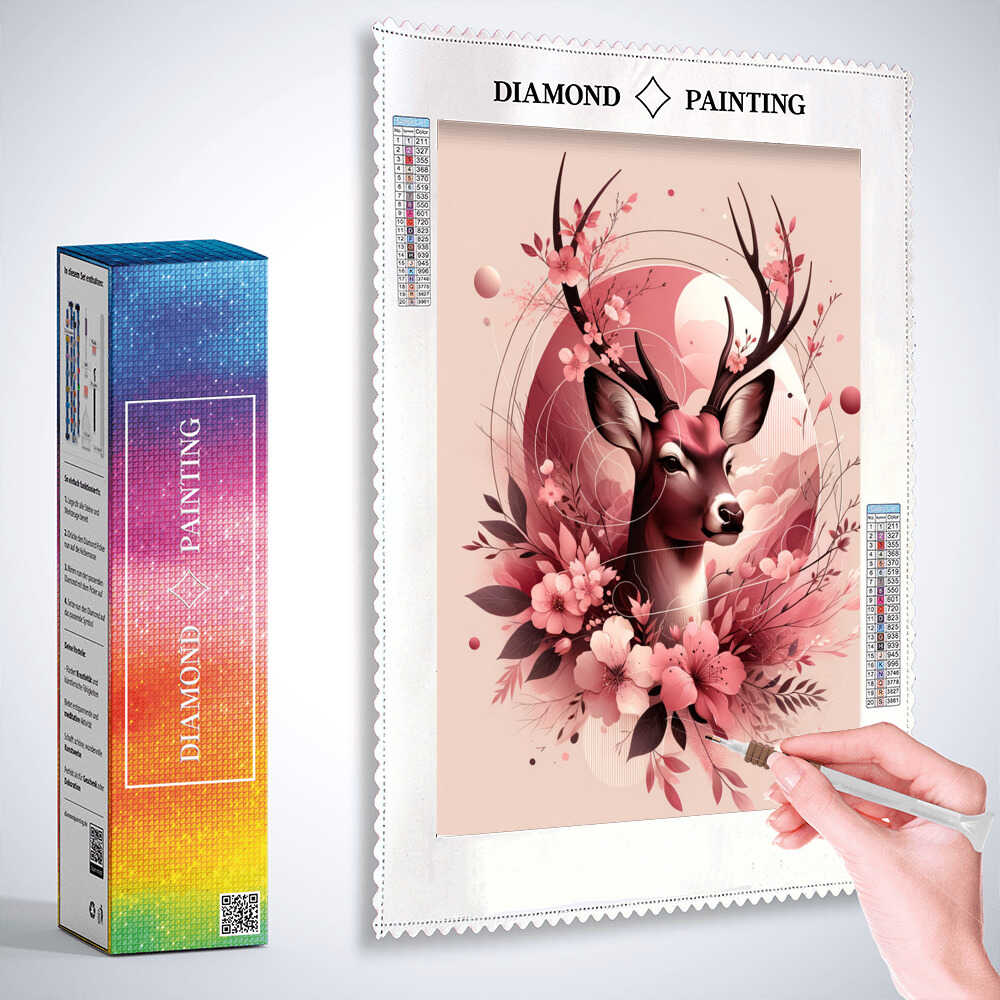 Deer in Pink — Diamond Painting Kit, product view 2