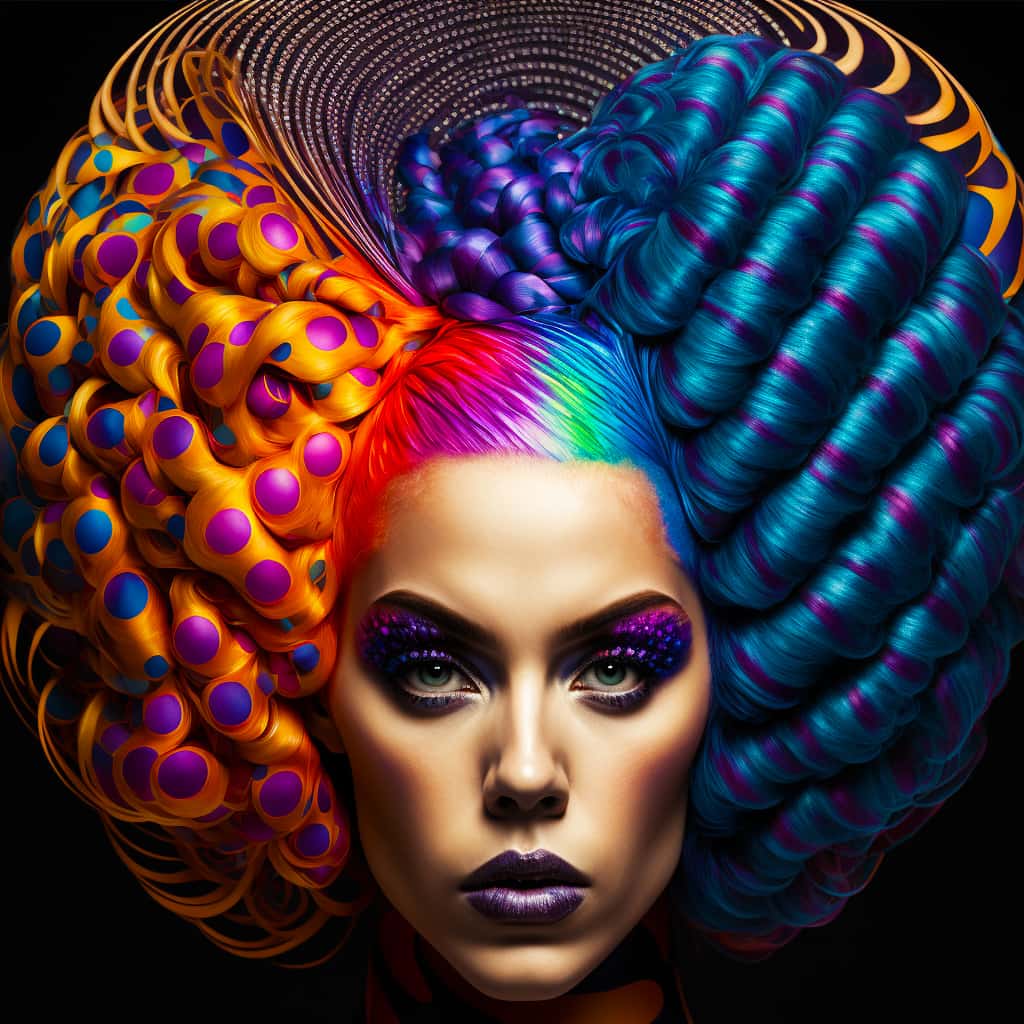 Red Blue Hairstyle — Diamond Painting Kit design