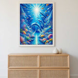 Dolphins in the sea — Diamond Painting Kit, product view 2