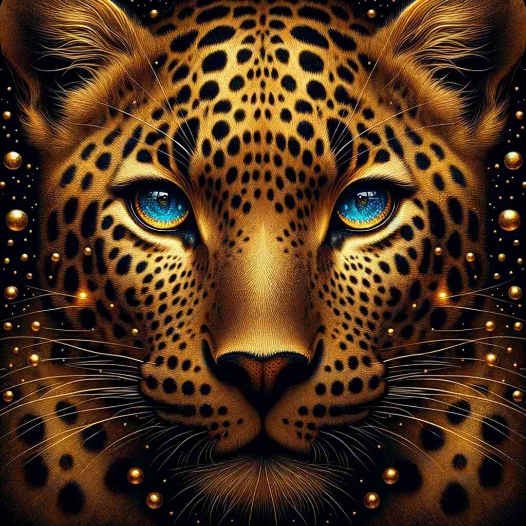 Leopard with blue eyes — Diamond Painting Kit design