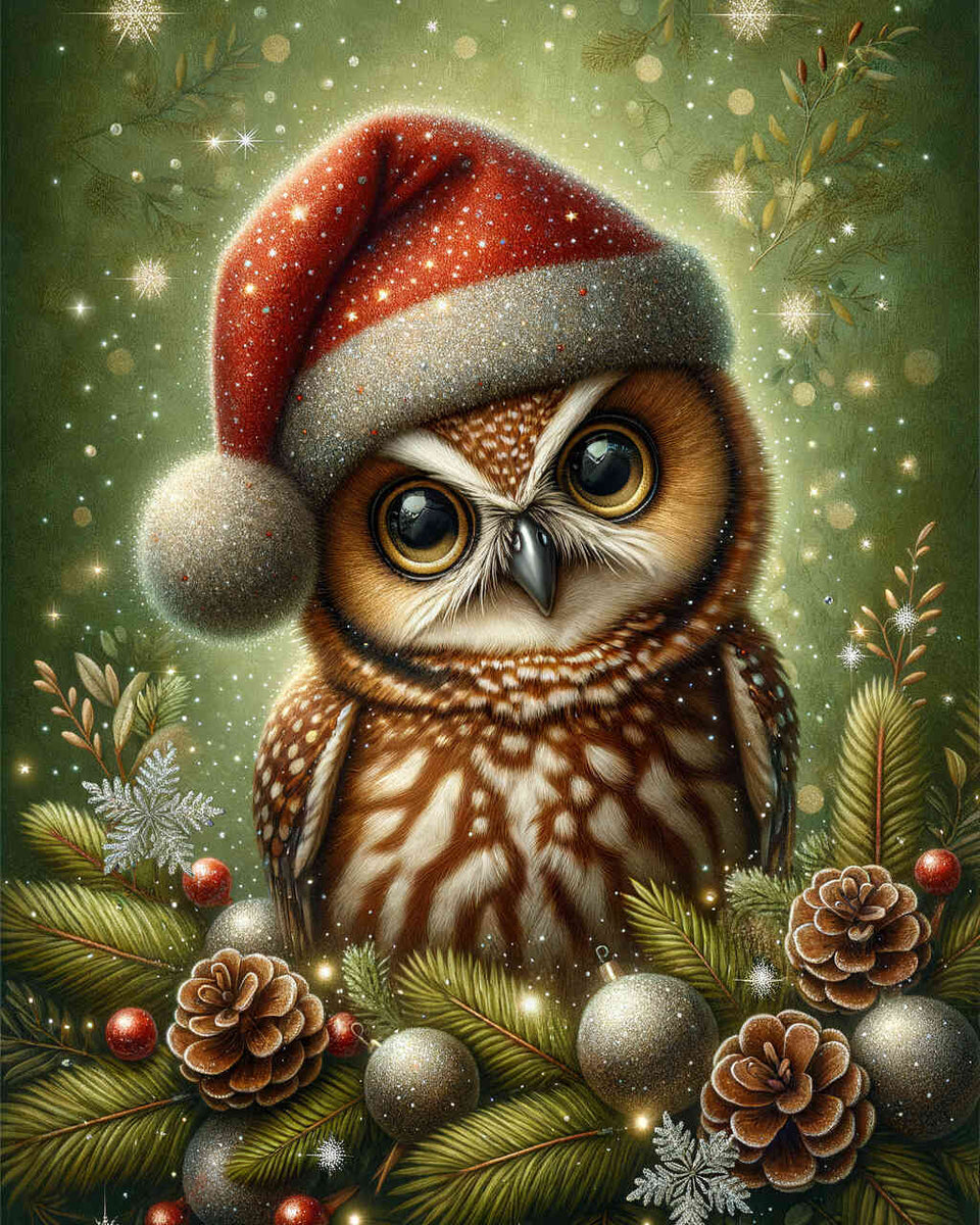 Christmas Owl — Diamond Painting Kit design