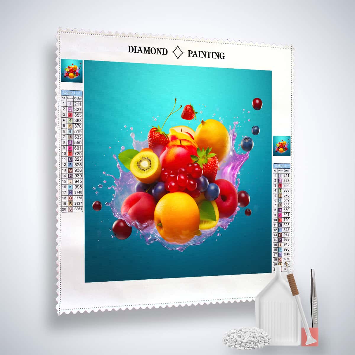 Fruit Cocktail Blue — Diamond Painting Kit, product view 2
