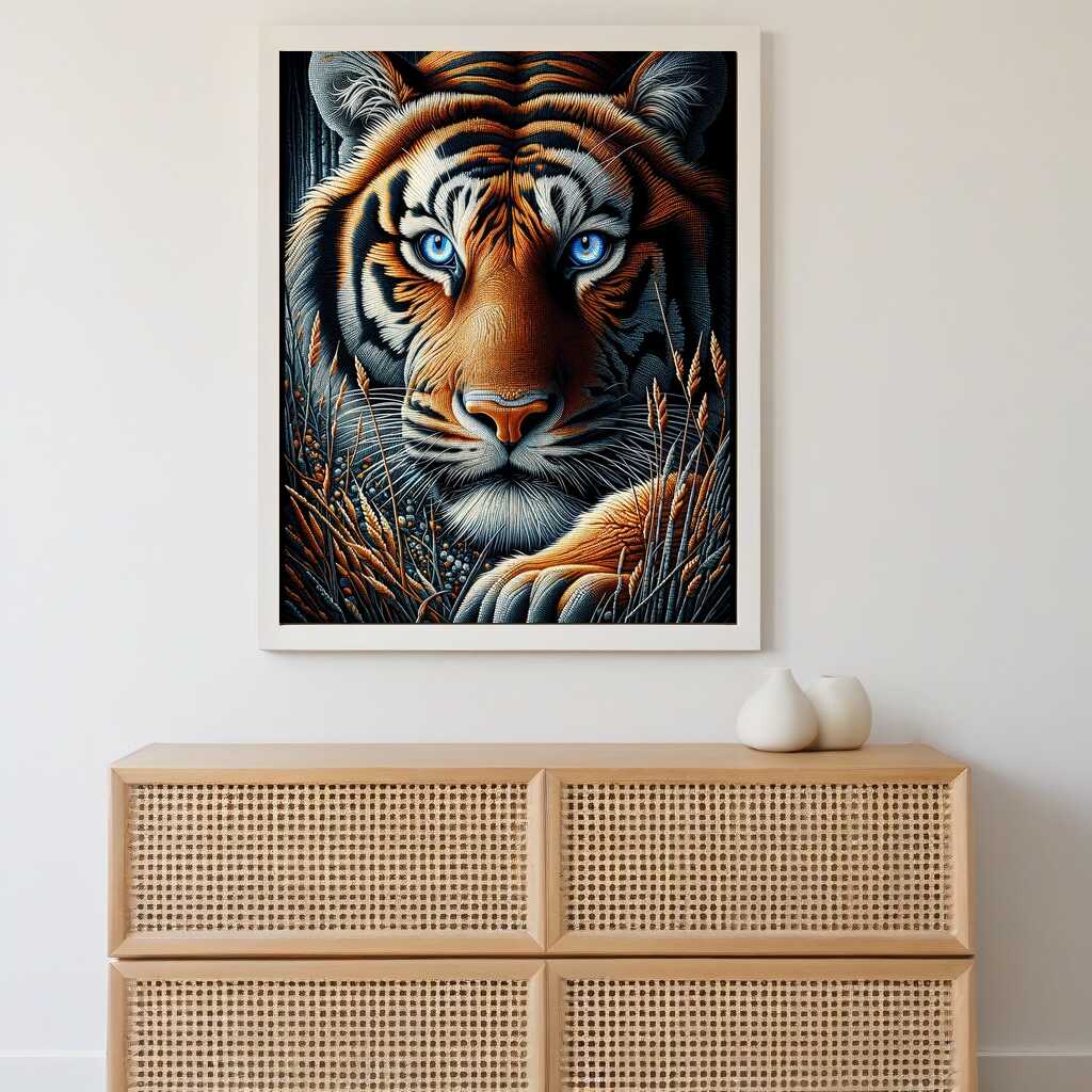 Tiger on the lookout — Diamond Painting Kit, product view 2